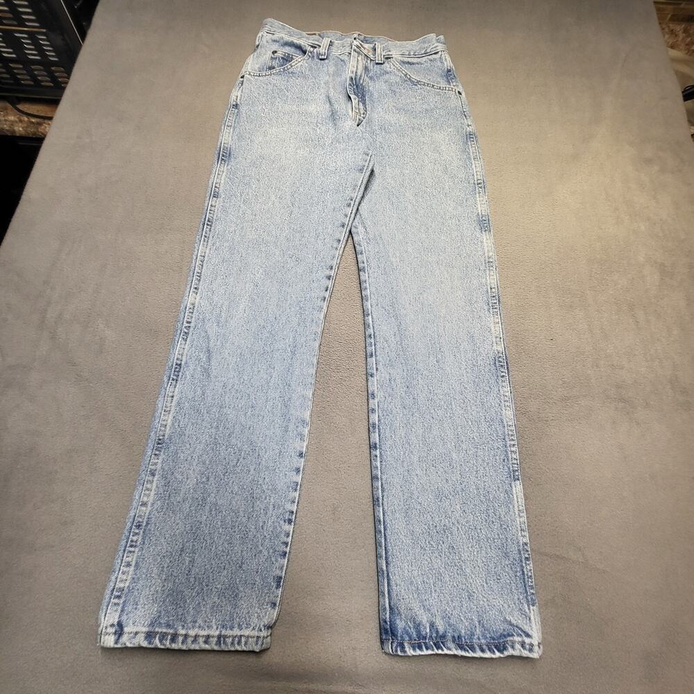 Wrangler Jeans Mens‎ 29x31 Blue Denim Straight Leg Distressed Regular Fit